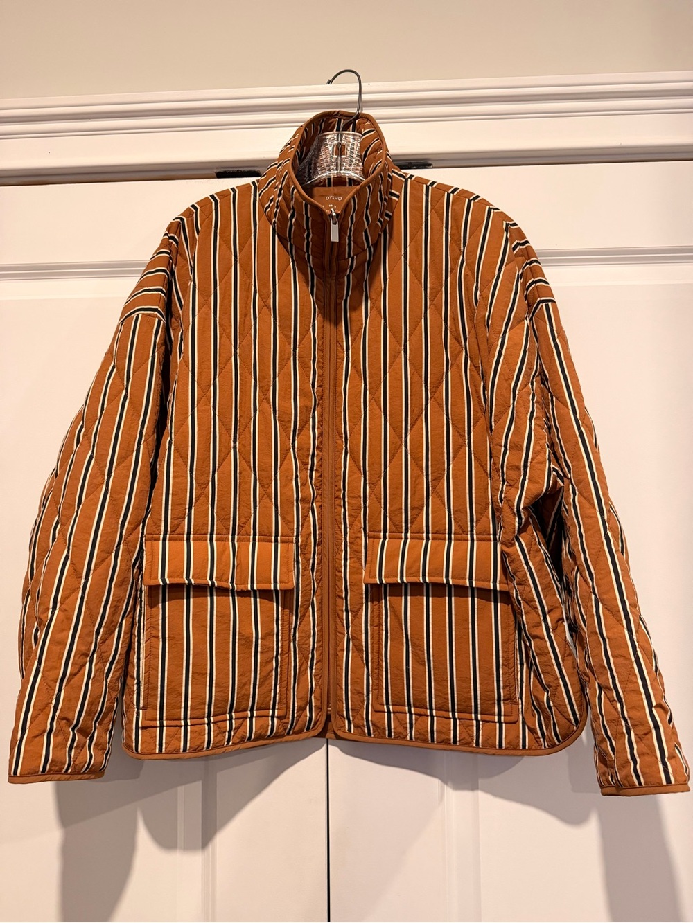 Oysho Striped Light Quilted Jacket